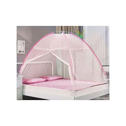 5x6 Portable Pop-Up Mosquito Net for Bed – Pink Folding Net
