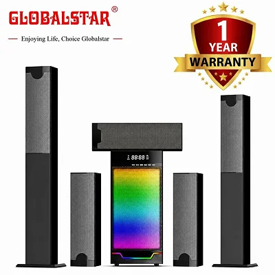 Globalstar GS-9115 5.1CH Home Theater Subwoofer System with Bluetooth, USB, SD &amp; FM Radio