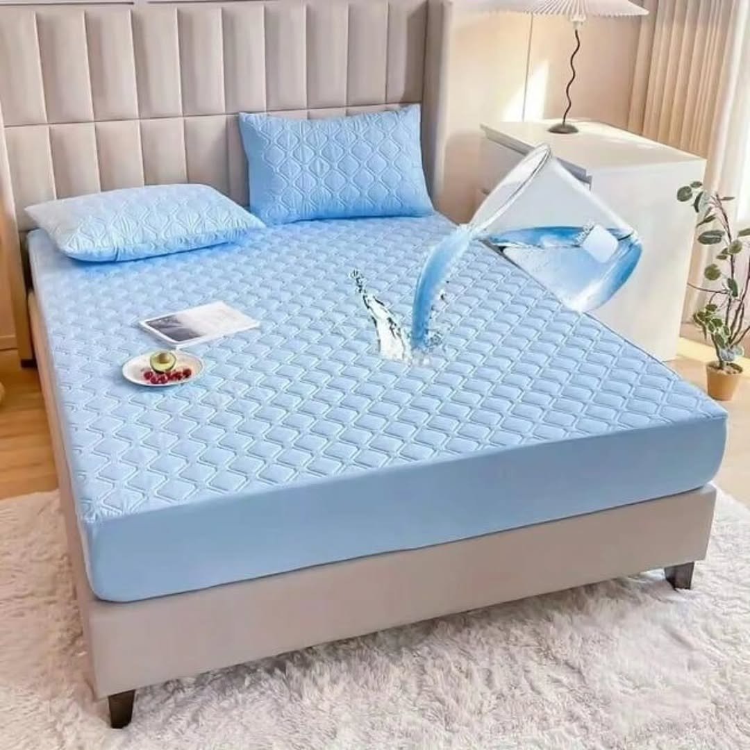 5*6 Quilted Water Proof Mattress Protector- blue