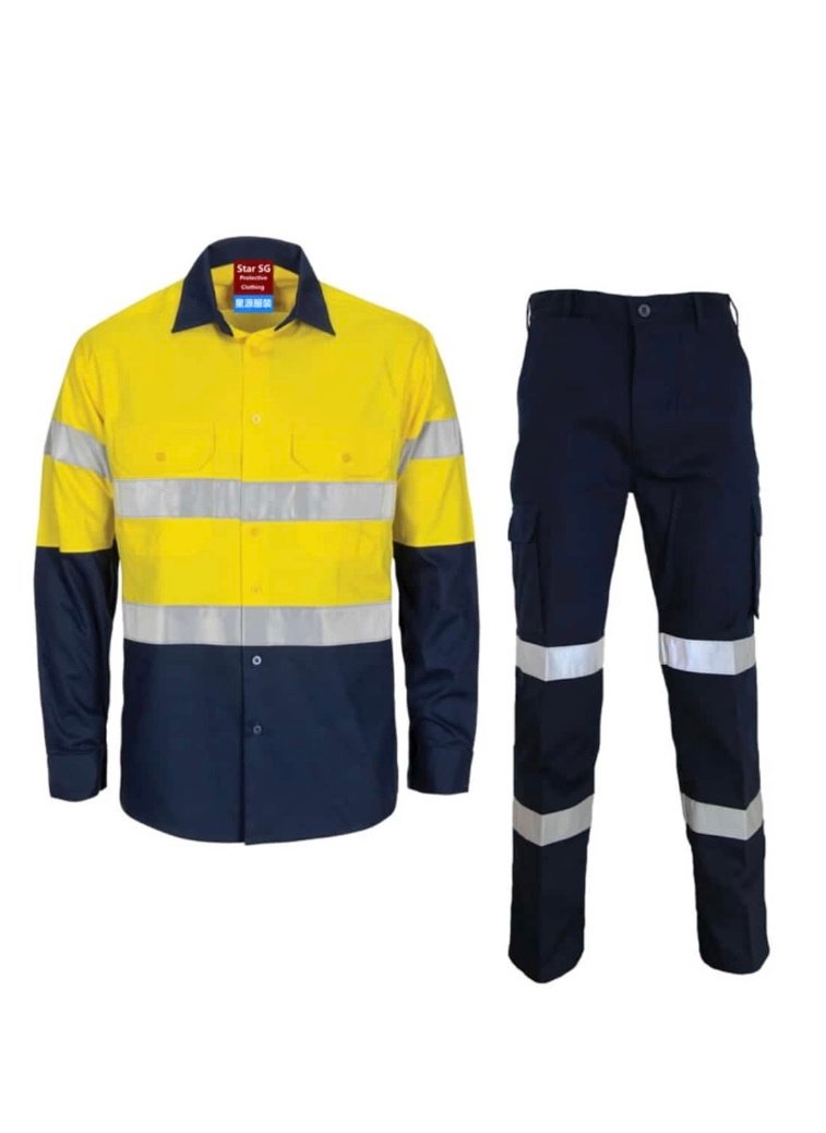 Safety Protective Men's Construction Workwear Overall With Reflector Lines