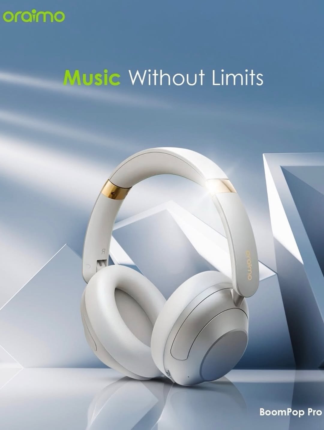 Oraimo BoomPop Pro Wireless Headphones Over-Ear Hybrid Noise Cancellation - Greyrey (