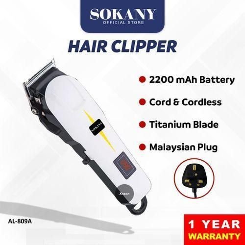 Sokany Professional Rechargeable Hair Clipper - Multicolor