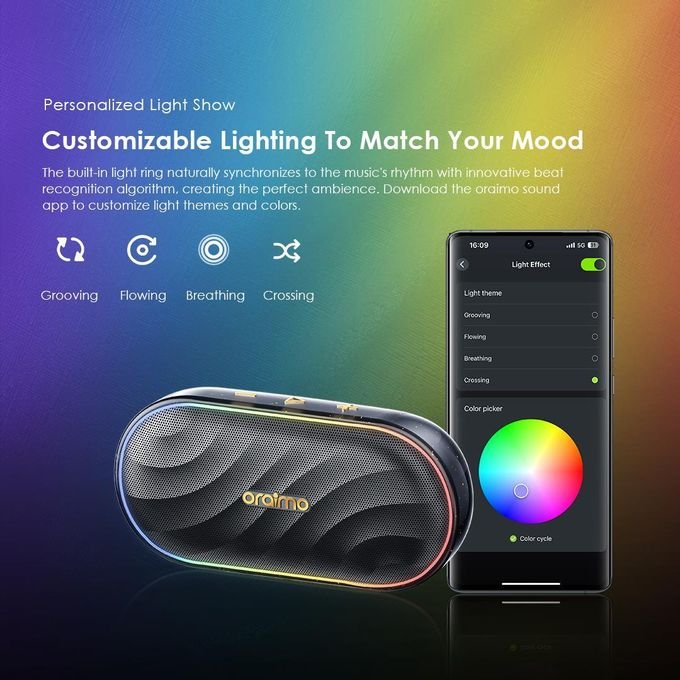 Oraimo SpaceBox Portable Bluetooth Speaker 8W with FM Radio – Wireless Speaker Black