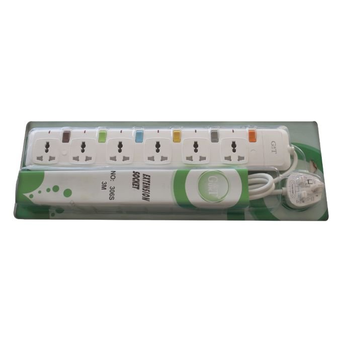 Sollatek Pack of TV Guard+ Fridge Guard +Extension Cable 6 ways-White