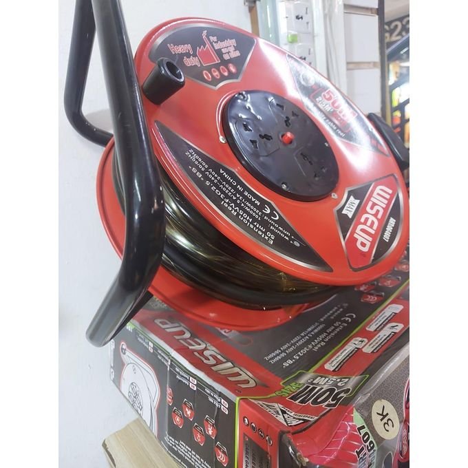50m WISEUP HIGH QUALITY CABLE REEL 2.5M - Red
