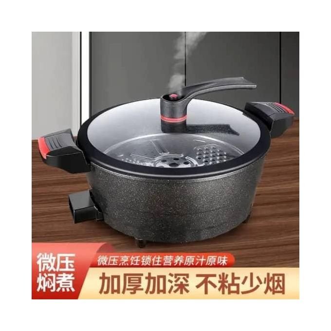 Hoffmans 110V 220V 8L Micro Pressure Cooker Instant Electric Cooking Pot With Steamer- Black