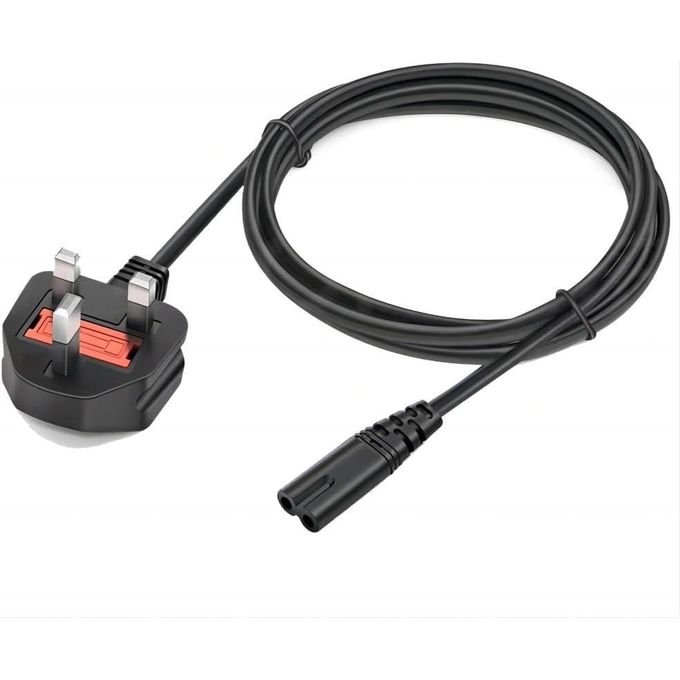 1.5M 2-Pin UK/EU Power Cable – Fused Power Cord for Desktop, Laptop, Monitor, Printer, Photocopier, Kettle Supports Up to 220V