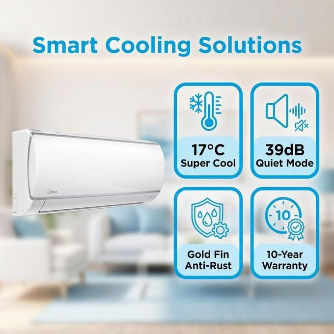 Midea 9,000 BTU Mini Split Inverter Air Conditioner/Heating System - White