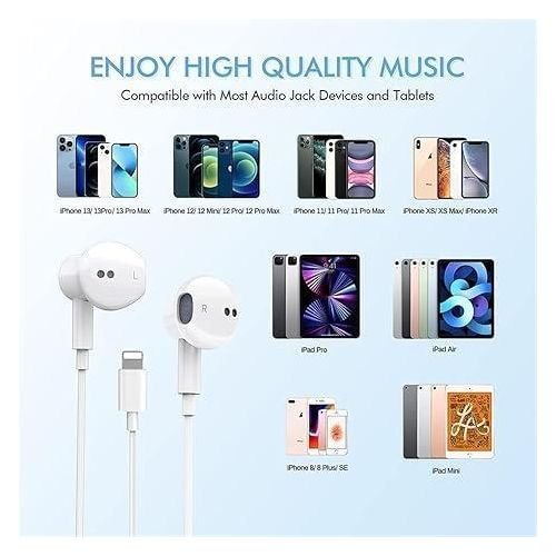 IPhone Lightening  Wired Earphones For IPhone 14/13/12/11/XR/XS/X/8/7/SE/Pro/Pro Max