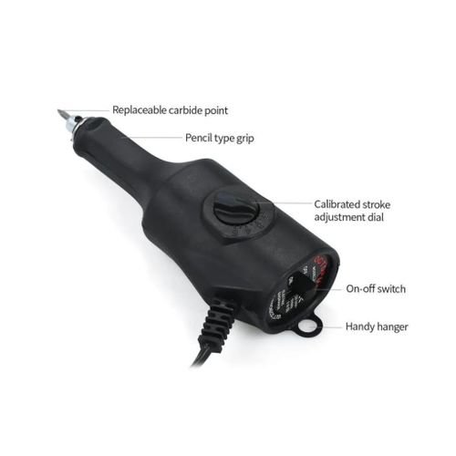 Electric Engraving Pen 8Watts Carving Pen - Black