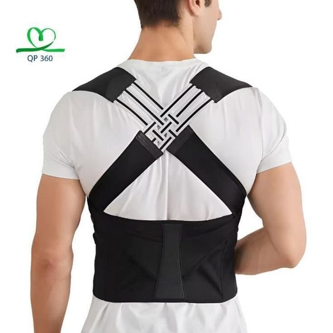 Back Brace Posture Corrector – Adjustable Upper Back & Shoulder Support Belt (Multicolor & Design)
