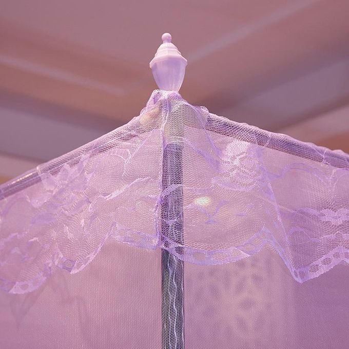 6×6 Mosquito Net with 4 Stainless Steel Stands – Purple