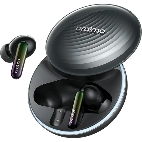 Oraimo SpaceBuds Wireless Bluetooth Earbuds – 50dB Hybrid ANC Noise Cancellation, Dark Grey