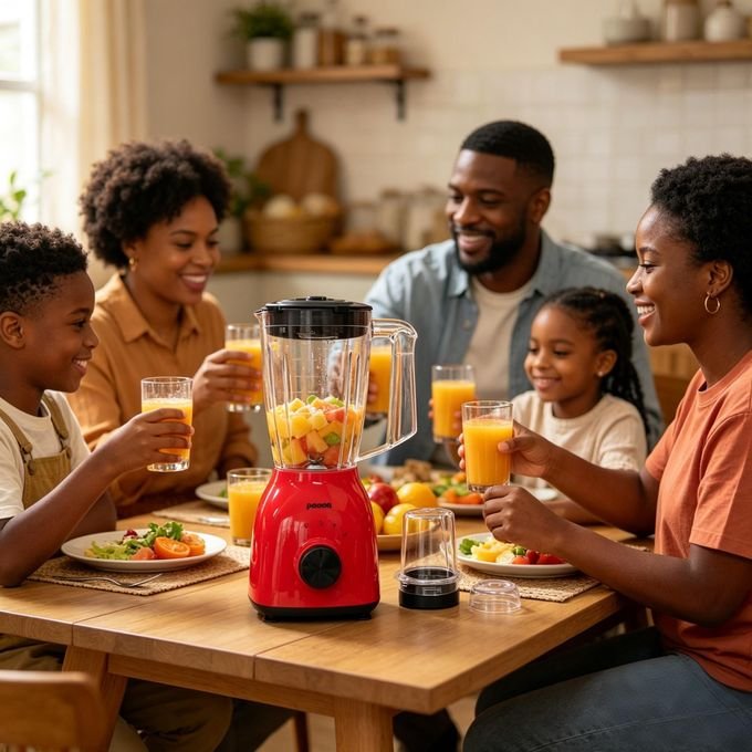 Panda 1.75L 2-in-1 Blender with Grinder – Juice Blender & Food Grinder, Red