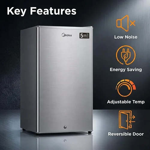 Midea 120L Gross 93L Net Single Door Refrigerator – Silver