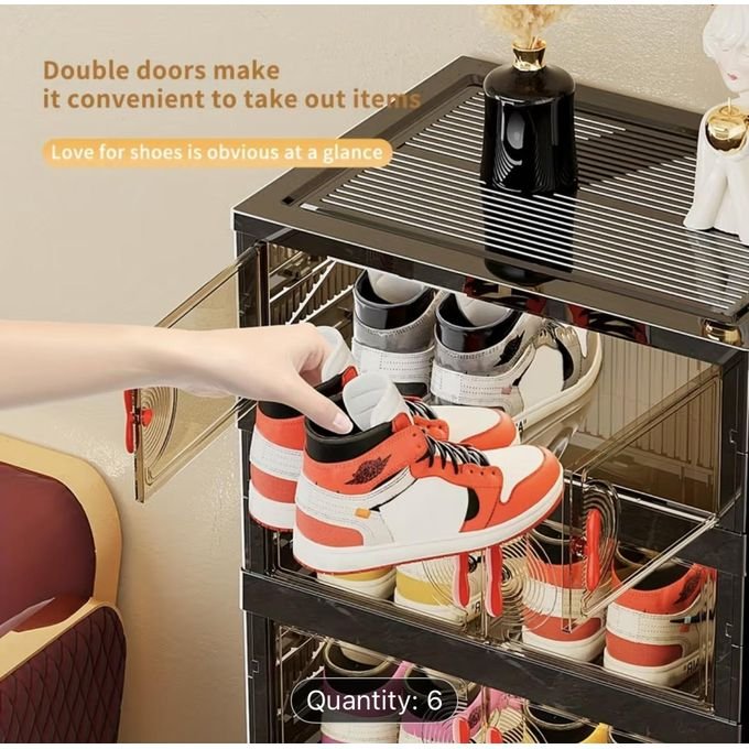 6 Layer Foldable Shoe Rack - Multicolor