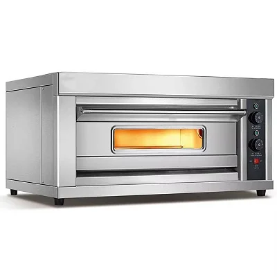 Stainless Steel Commercial Electric Deck Oven – 1 Deck 2 Trays Industrial Bakery Oven