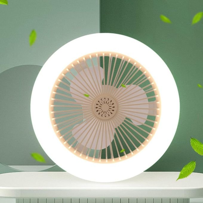 Bulb Fan light With Remote Control, Lamp With Fan - White