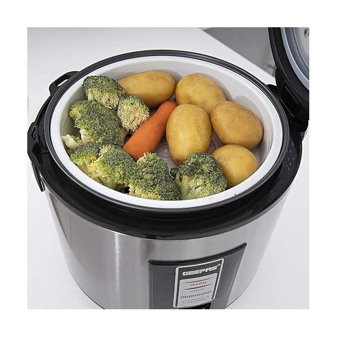 2.8L Geepas Stainless Steel Rice Cooker 700W- GRC4330 - Silver
