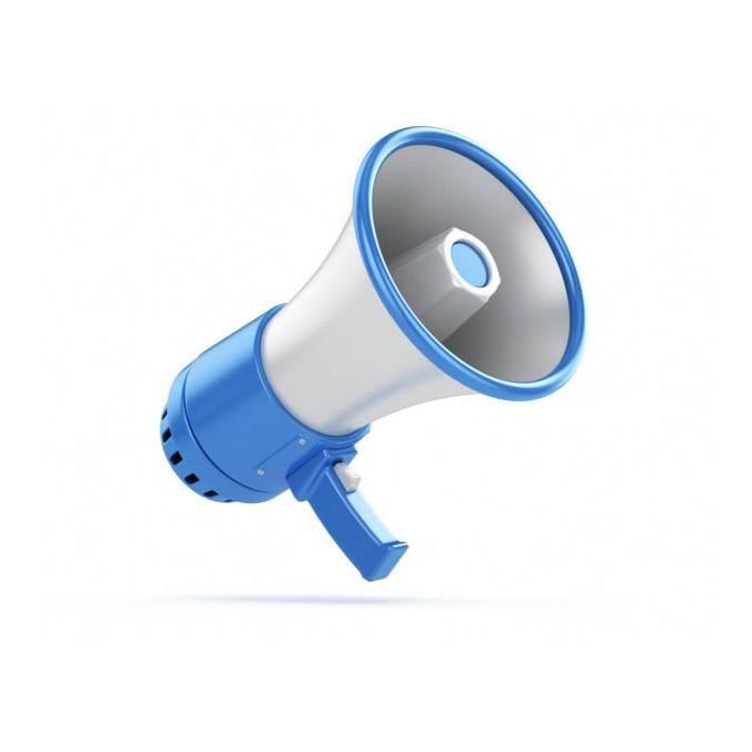 Rechargeable Megaphone With USB Port and Bluetooth connectivity- Mukalakasa- White blue