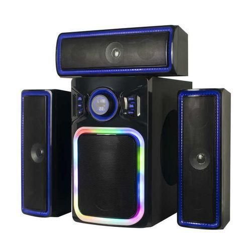 AILIPU Multimedia FM/USB Speaker System With Personalized Lights - Black