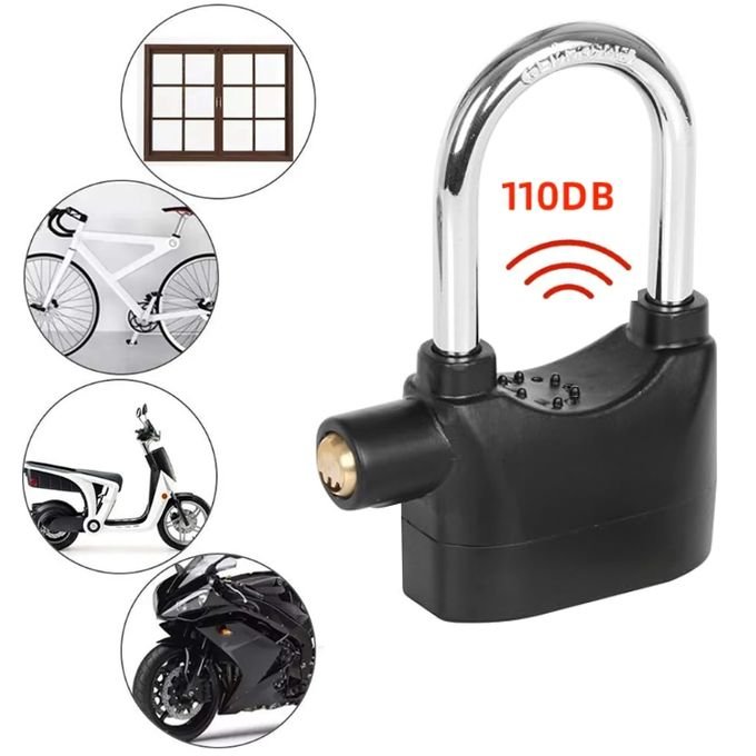 Siren Alarm Padlock – Weatherproof Long Shackle Anti-Theft Alarm Lock