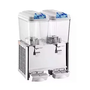 ADH 18L 2 Tap Cold Drink & Juice Dispenser - Commercial Beverage Machine - White