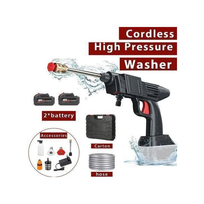 48V Cordless Pressure Washer Gun & Sprayer - 2 Batteries, Portable High-Pressure Cleaner