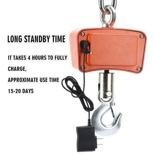 500kg/1100lb Digital Rechargeable Hanging Scale Industrial Crane Scale with Precision Sensor Suitable for Farm Weighing, Outdoor Fishing Scale Game Weighing.