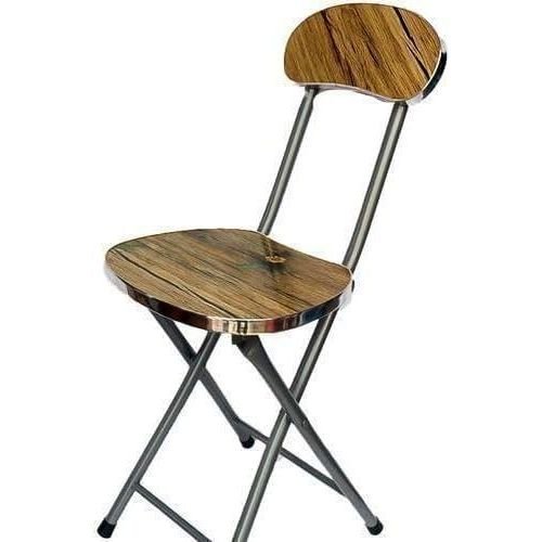 Wooden Folding Stool Chair with Back Support - Multicolor