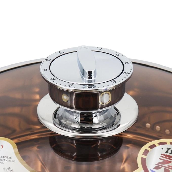 Stainless Steel Food Steamer With Manual Timer 28cm - Silver