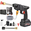 48V Cordless Pressure Sprayer & Car Washer - Portable Rechargeable Cleaning Gun, 1 Battery