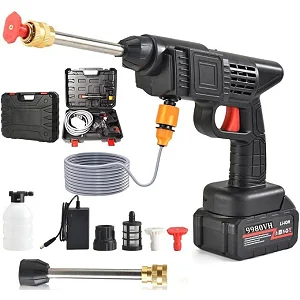 48V Cordless Pressure Sprayer & Car Washer - Portable Rechargeable Cleaning Gun, 1 Battery