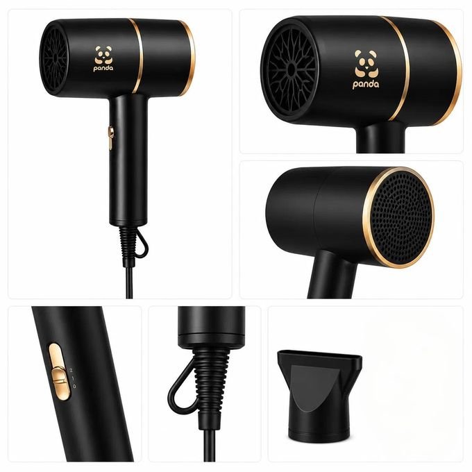 Panda 1800W Professional Hair Dryer – Fast Hair Drying with Hot & Cold Air & Free Nozzle