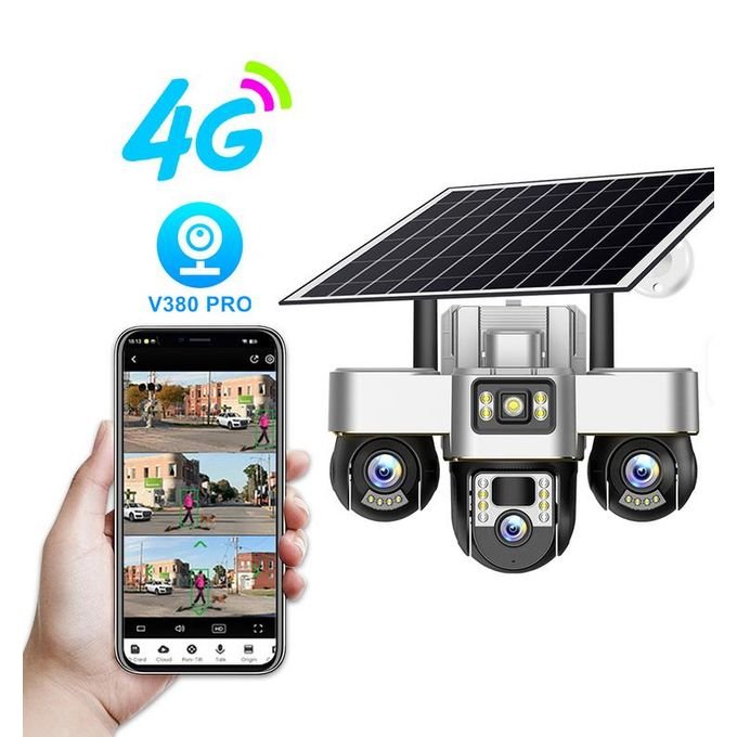 V380 Pro Solar Camera with 4G SIM, Motion Detection and Night Vision