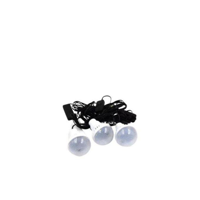 Solar Home Lighting System With Phone Charging , USB,  AUX, FM Radio Black