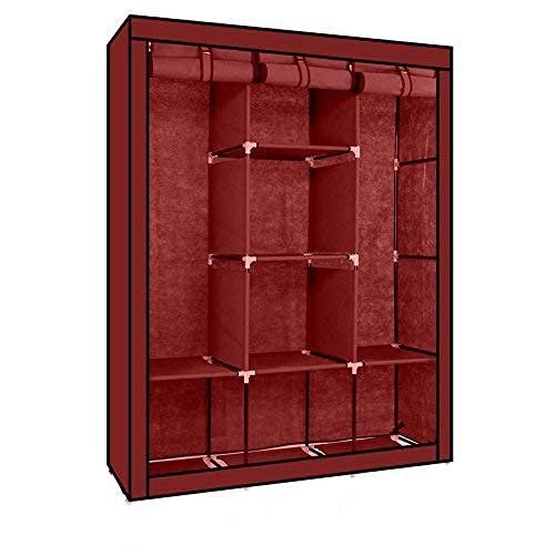 3 Column Steel Frame Cloth Wardrobe – Grey