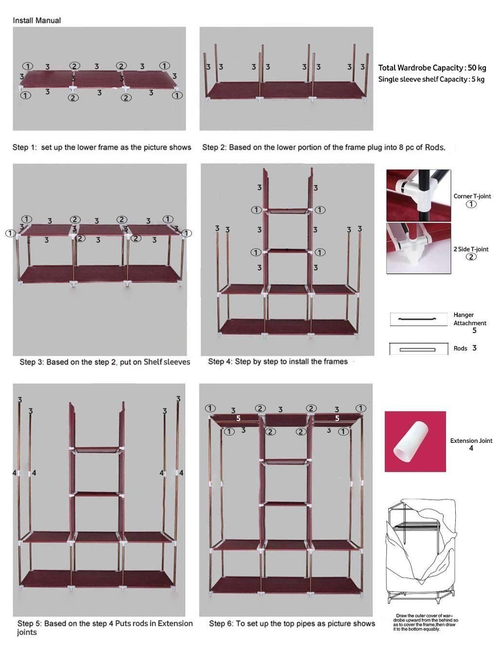 Portable Fabric Foldable Clothes Closet Wardrobe