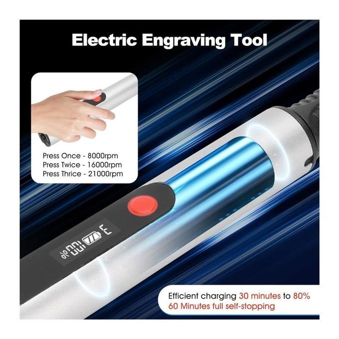 Rechargeable 30-in-1 Engraving Pen Kit – Rotary Tool for Wood, Glass, Metal, Plastic & Leather