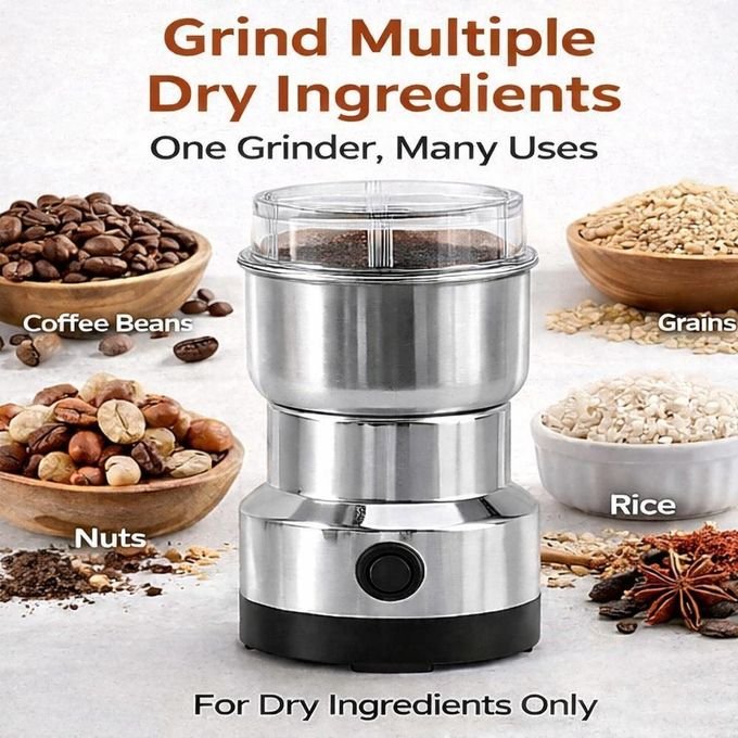 300ml Electric Coffee Grinder – Stainless Steel – Silver