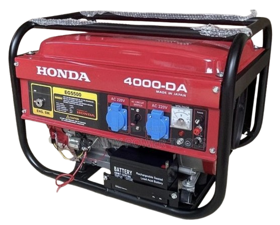 3.5KVA Petrol Generator Honda 4000-DA - Electric Key & Manual Start - Red