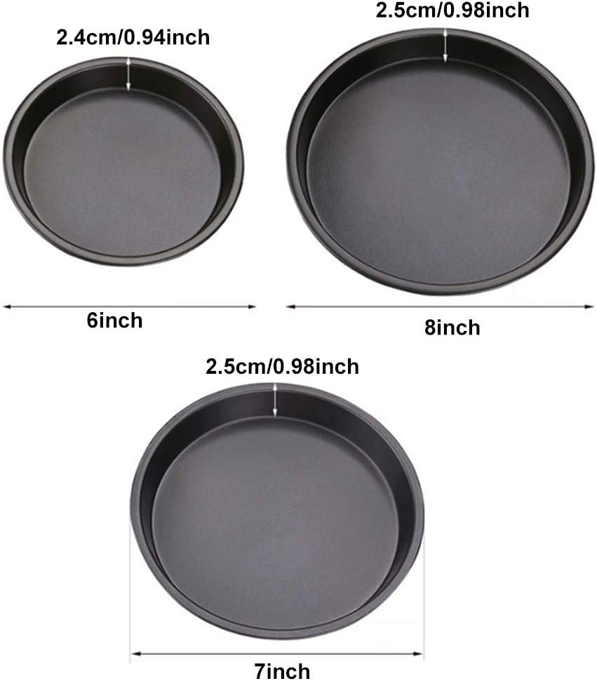 3Pcs Non-Stick Pizza Bakeware Set – Round Deep Dish Pizza Pans