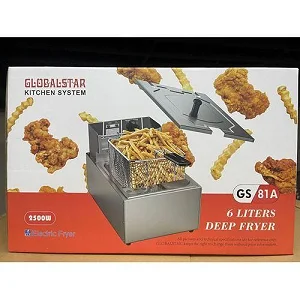 Globalstar GS-81A 6L Commercial Electric Deep Fryer - Stainless Steel, 2500W, Silver