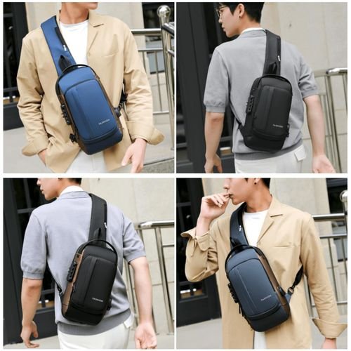 Anti-Theft Sling Bag Chest Bag with USB Port, Crossbody Backpack, Daypack Waterproof, Travel Shoulder Bag Crossbody Chest Bag