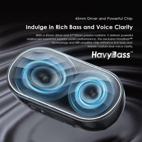 Oraimo Wireless Bluetooth Speaker Portable 8W FM - Black