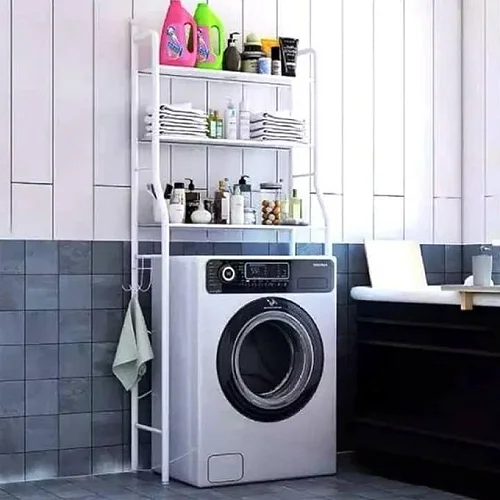Metal Washing Machine Shelf Organizer – 3-Layer Space-Saving Rack