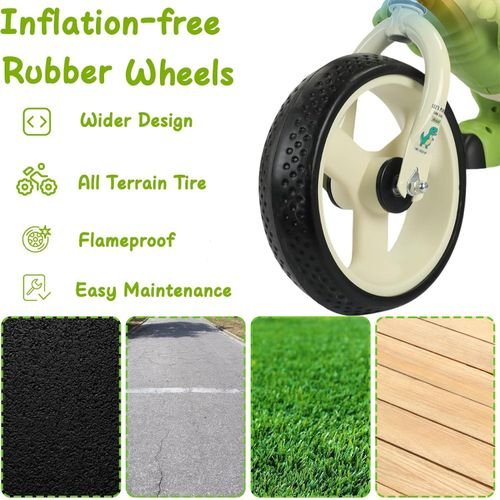 Kids Tricycle for Toddlers 2-5 Year, Dinosaur Kids Trike with arge Basket, Toddler Bike Baby Balance Bike with Light Music, Birthday Gift and Toy for Boys and Girls