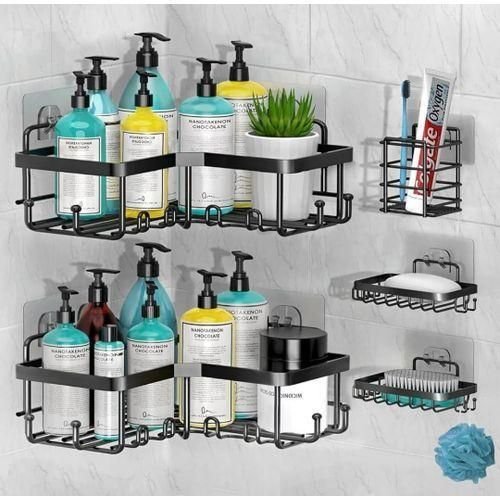 5-Pack Shower Caddy, 304 Stainless Steel Bathroom Organizers - Black