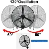 Heavy-Duty Wall Mounted Fan – High-Velocity Oscillating Industrial Fan with 3 Speeds & Aluminum Blades