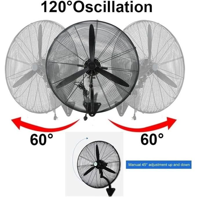 Industrial Wall Fan with Aluminum Blades – 3 Speed High Velocity